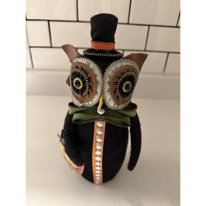 Bethany Lowe Felt Black Owl Halloween Classic Steampunk Decor 11" Whimsy